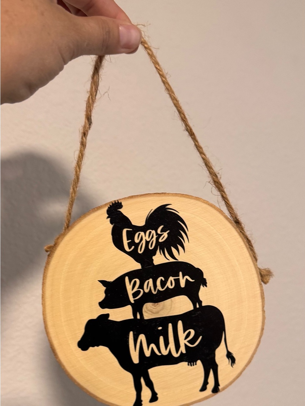 Rustic Farmhouse Wood Slice Wall Decor - Natural Wood with Black Silhouettes